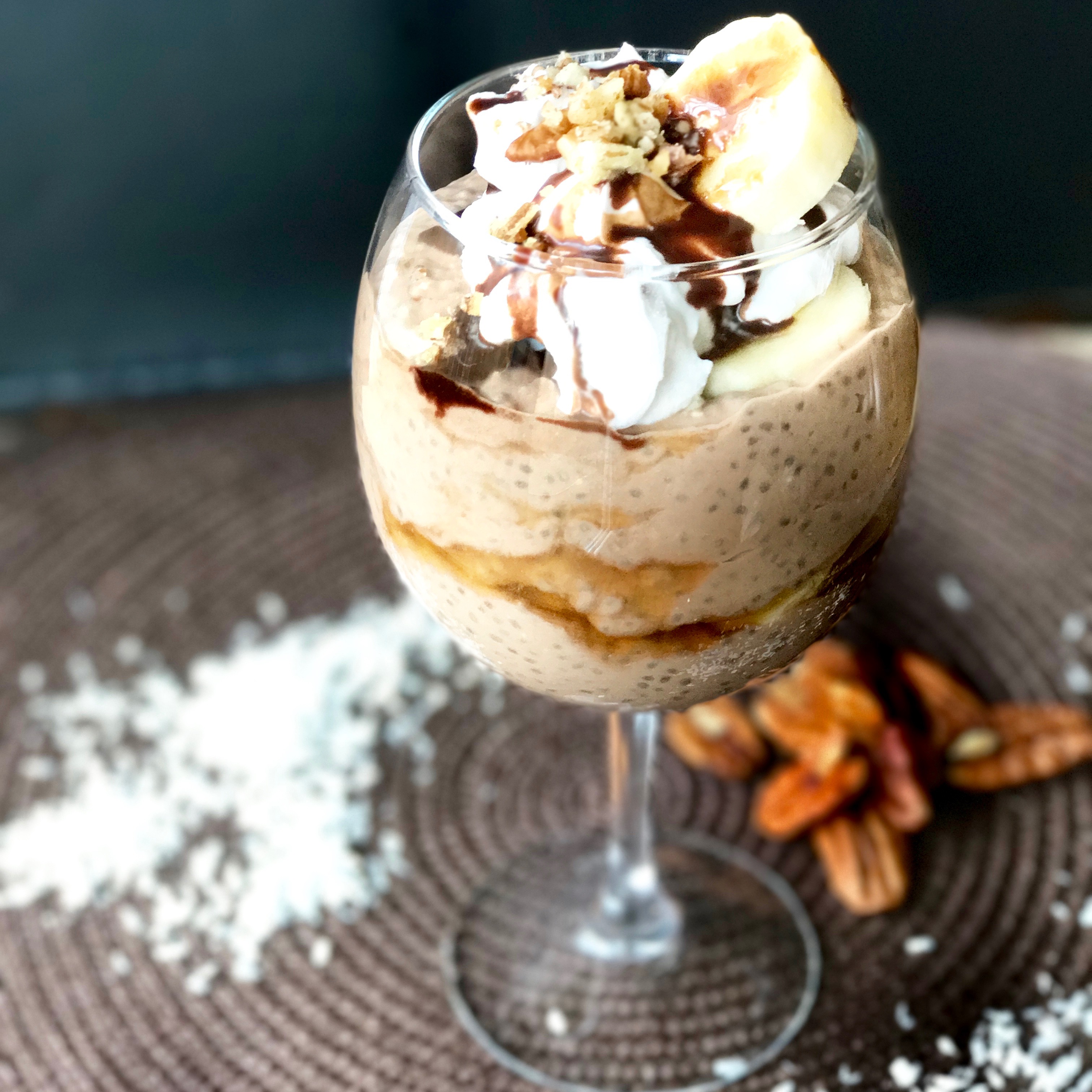 Overnight Chia Seeds Chocolate Parfait - Lean Bellas Kitchen