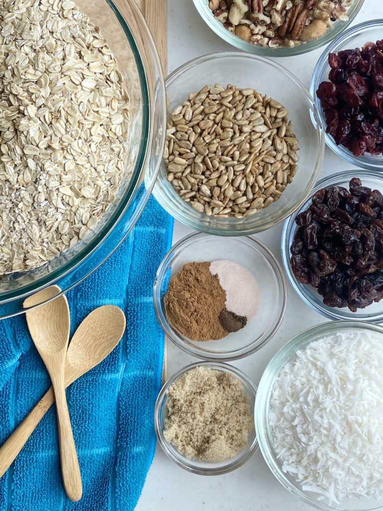 Mixing bowls with all the ingredients