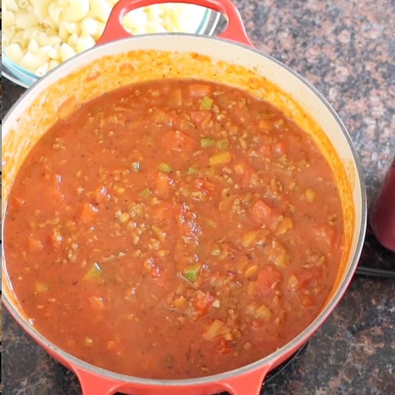 pasta sauce in a pot