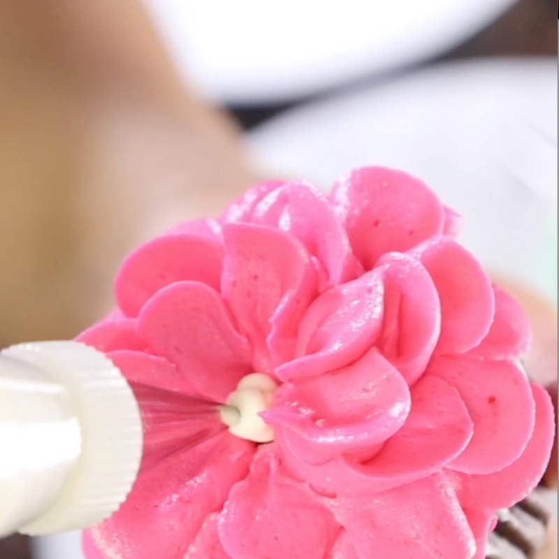 pink cupcake flower