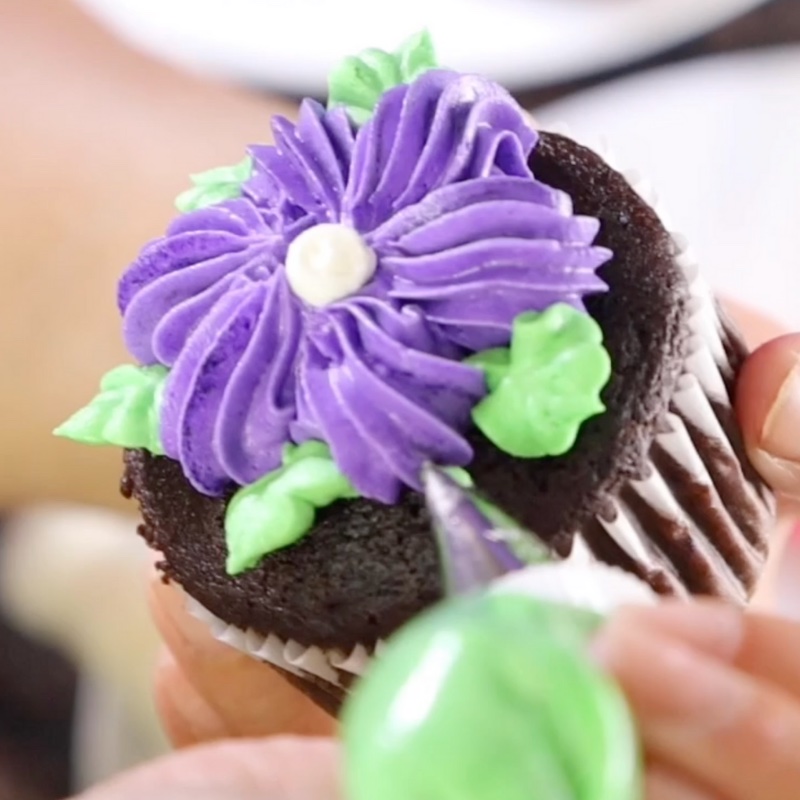 purple cupcake flower