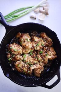 Skillet Teriyaki Chicken Thighs - Lean Bellas Kitchen