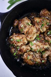 Skillet Teriyaki Chicken Thighs - Lean Bellas Kitchen