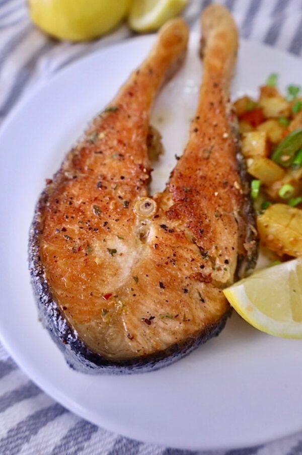 Pan Fried Salmon Steaks Lean Bellas Kitchen