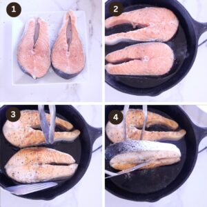 Pan Fried Salmon Steaks - Lean Bellas Kitchen