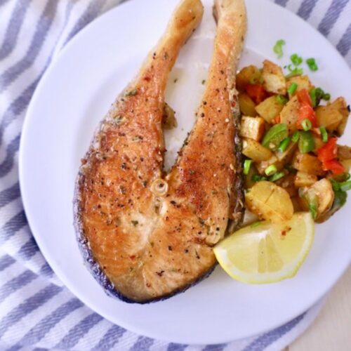 Pan Fried Salmon Steaks - Lean Bellas Kitchen