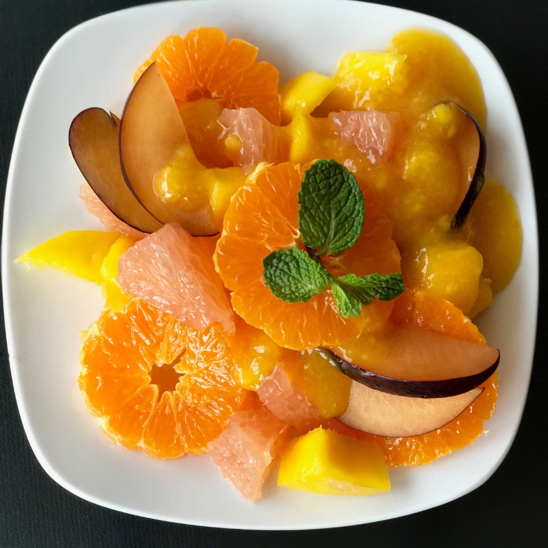 Fresh Fruits With Mango Sauce image