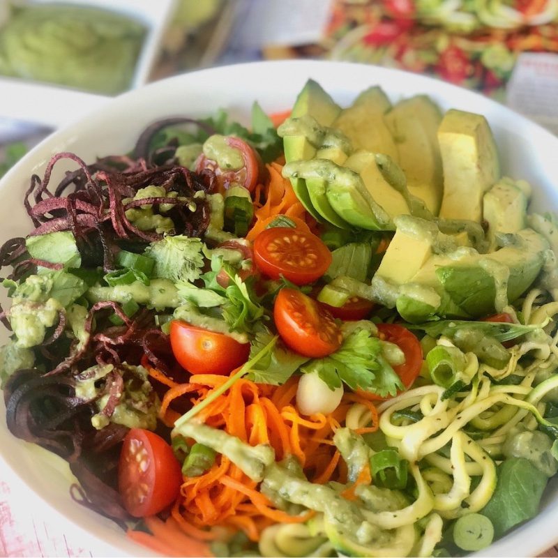 Tri-Color Zoodles with Avocado