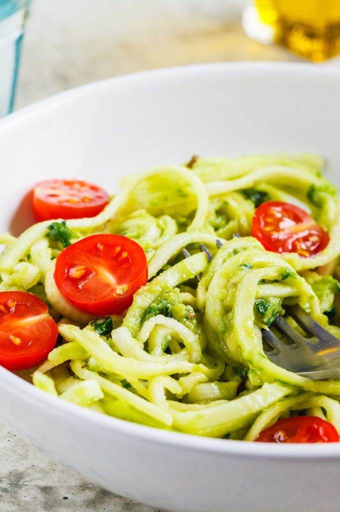 Zucchini Noodles with Pesto vertical image