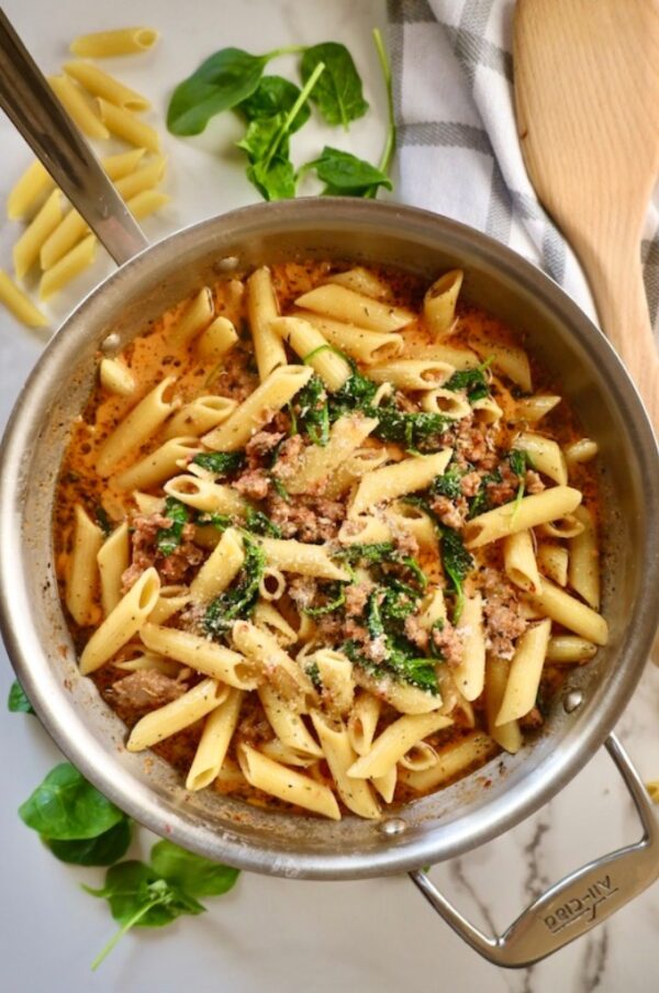 Creamy Sausage Penne Pasta - Lean Bellas Kitchen