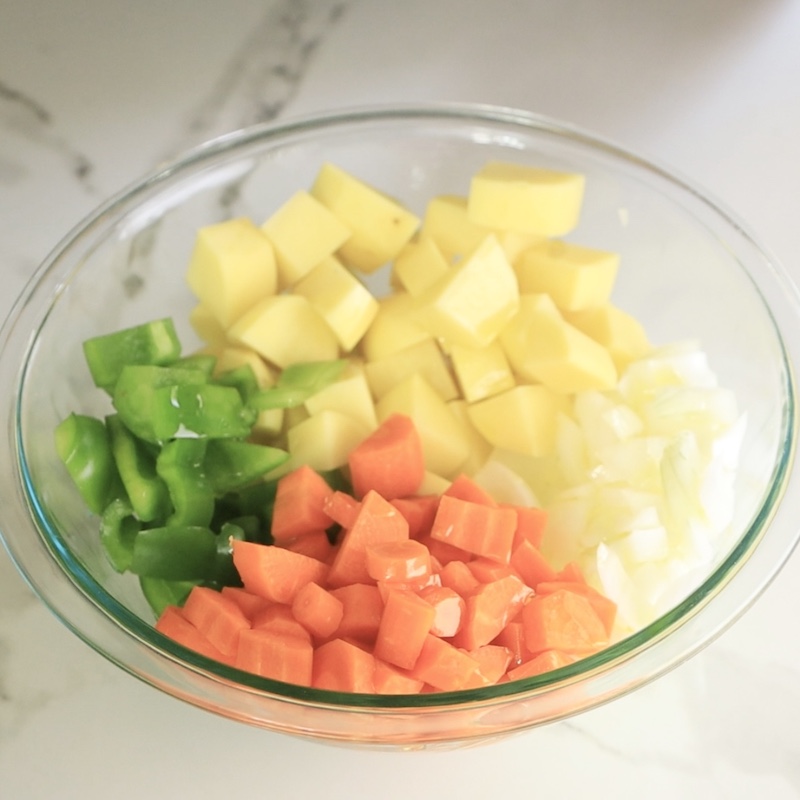 Cubed vegetables