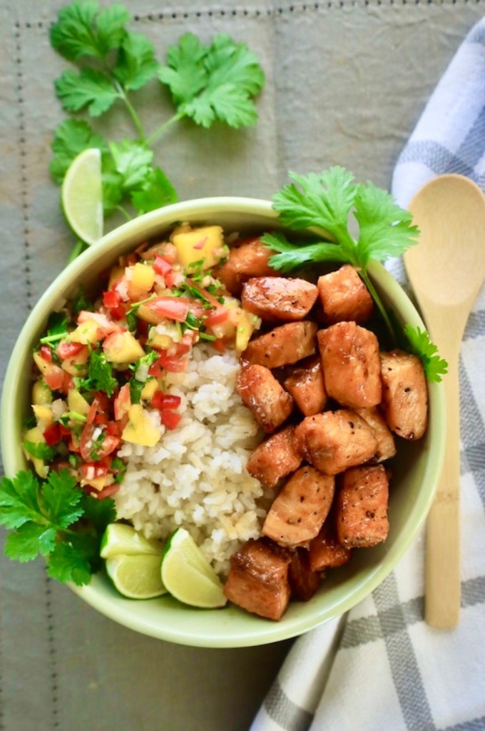 Seared Honey Ginger Salmon Bowl full imange