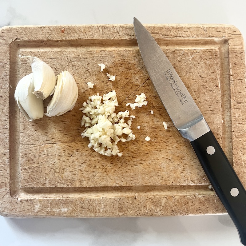 Finely minced garlic