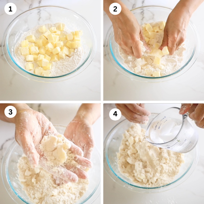 image on how to make pie crust 1-4 steps