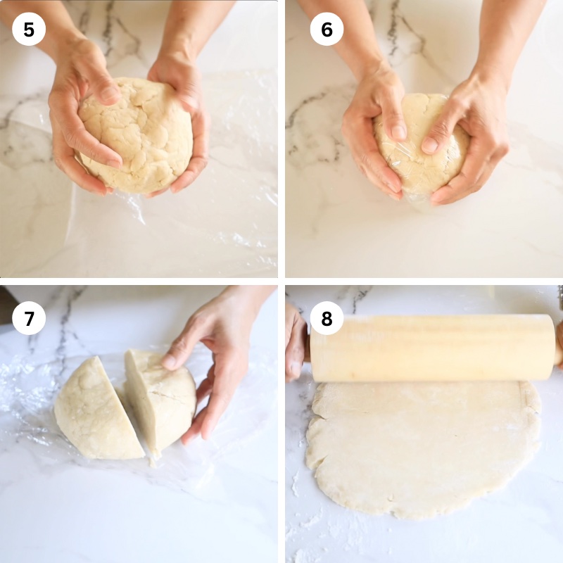 image on how to make pie crust 5-8 steps