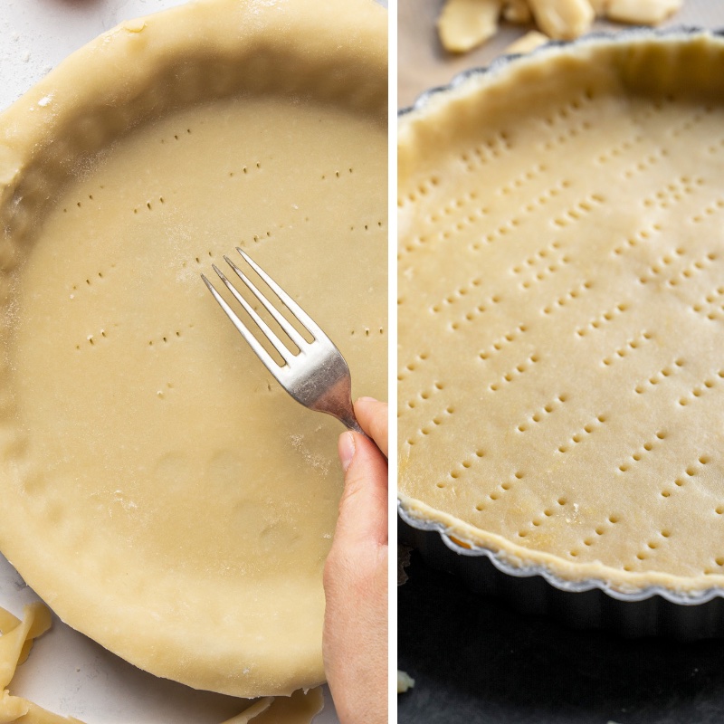 pie dough pricked