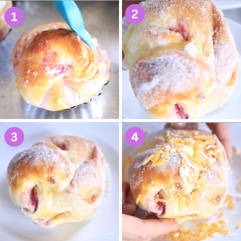 Image instructions for topping the ensaymada