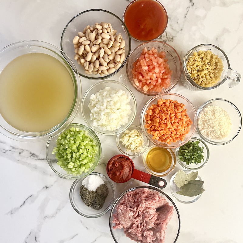 Pasta e Fagioli ingredients