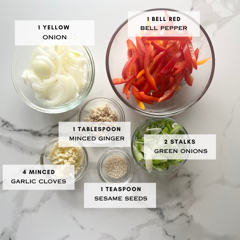 Chicken and Pepper Stir Fry main ingredients