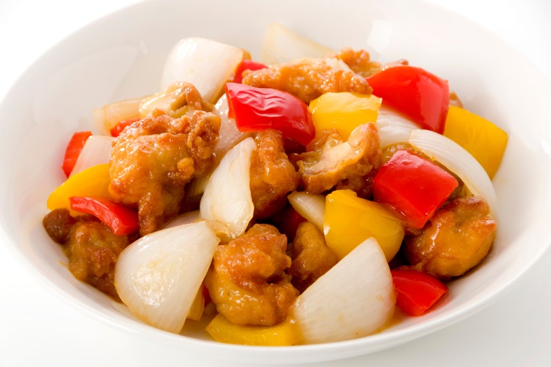 Sweet and Sour Chicken in a bowl