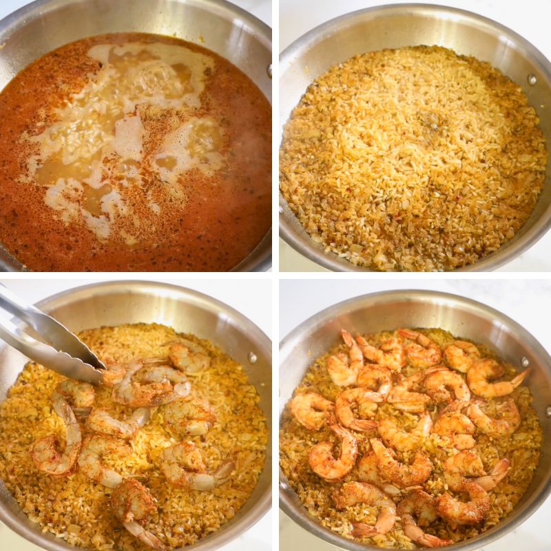 Cajun Shrimp and Rice instructions on how to cook the shrimp