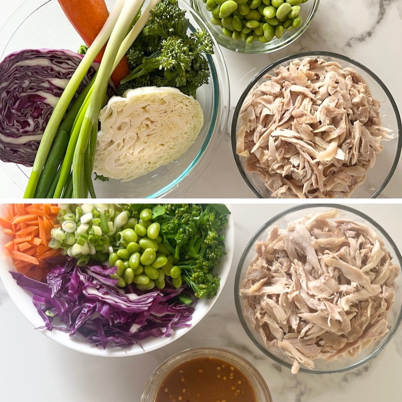 Asian Slaw with Chicken main ingredients