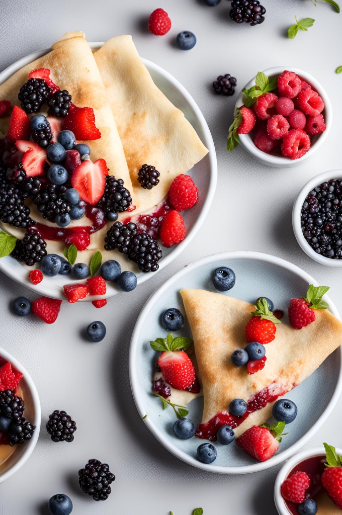 Mixed Berry Crepes vertical image