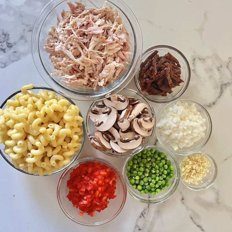 Creamy Chicken Pasta main ingredients