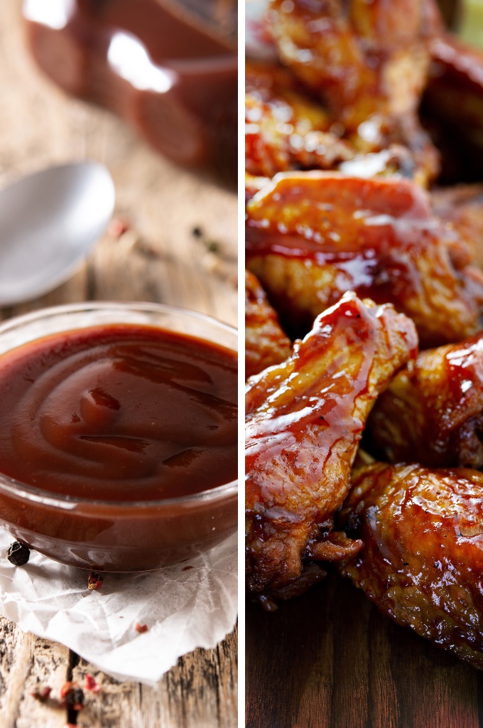 Honey BBQ Chicken Wings with the bbq sauce