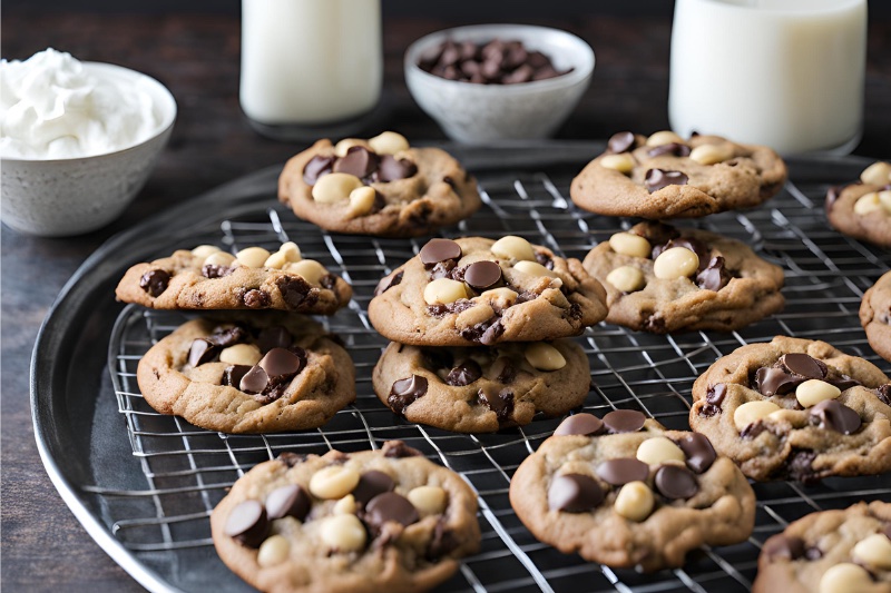 Triple Treat Chocolate Chip Cookies horizontal image